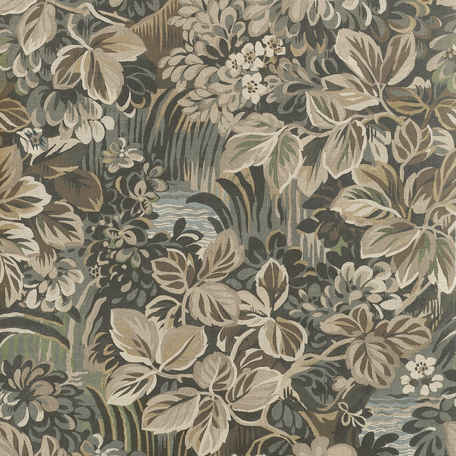 Thibaut NIGHT GARDEN T10532 in Brown Wallpaper - BOXWOOD