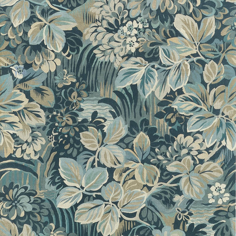 Thibaut NIGHT GARDEN T10533 in Spa Blue Wallpaper - BOXWOOD