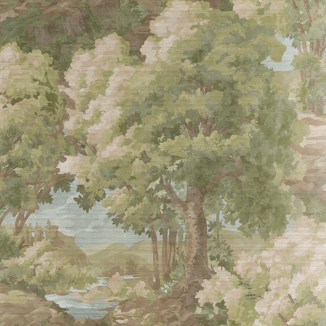 Thibaut WOODLAND CLEARING T10546 in Green Wallpaper - BOXWOO