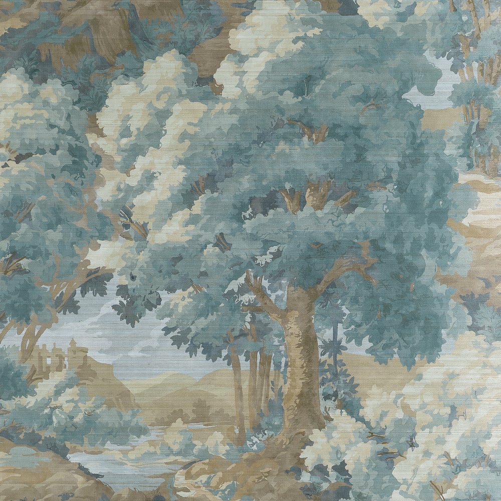 Thibaut WOODLAND CLEARING T10547 in Spa Blue Wallpaper - BOX