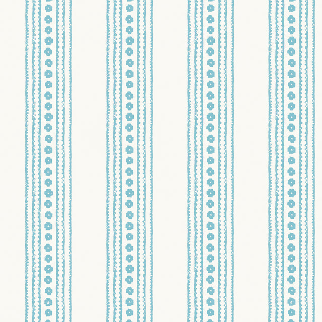 Thibaut T10609 NEW HAVEN STRIPE Turquoise - Eade's Wallpaper
