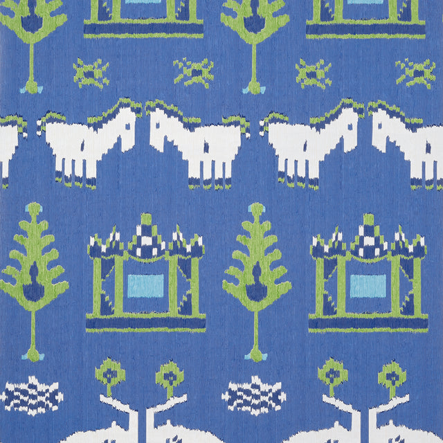 Thibaut T10642 KINGDOM PARADE Blue and Green - Eade's Wallpaper
