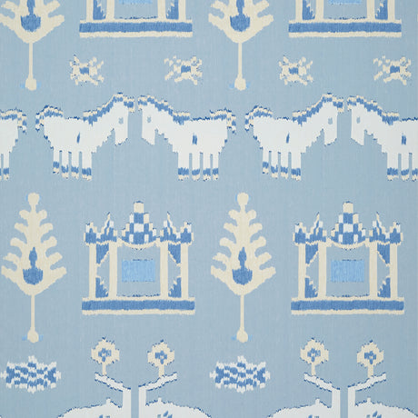 Thibaut T10643 KINGDOM PARADE Spa Blue - Eade's Wallpaper
