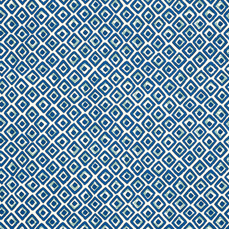 Thibaut T10658 INDIAN DIAMOND Blue and Turquoise - Eade's Wallpaper