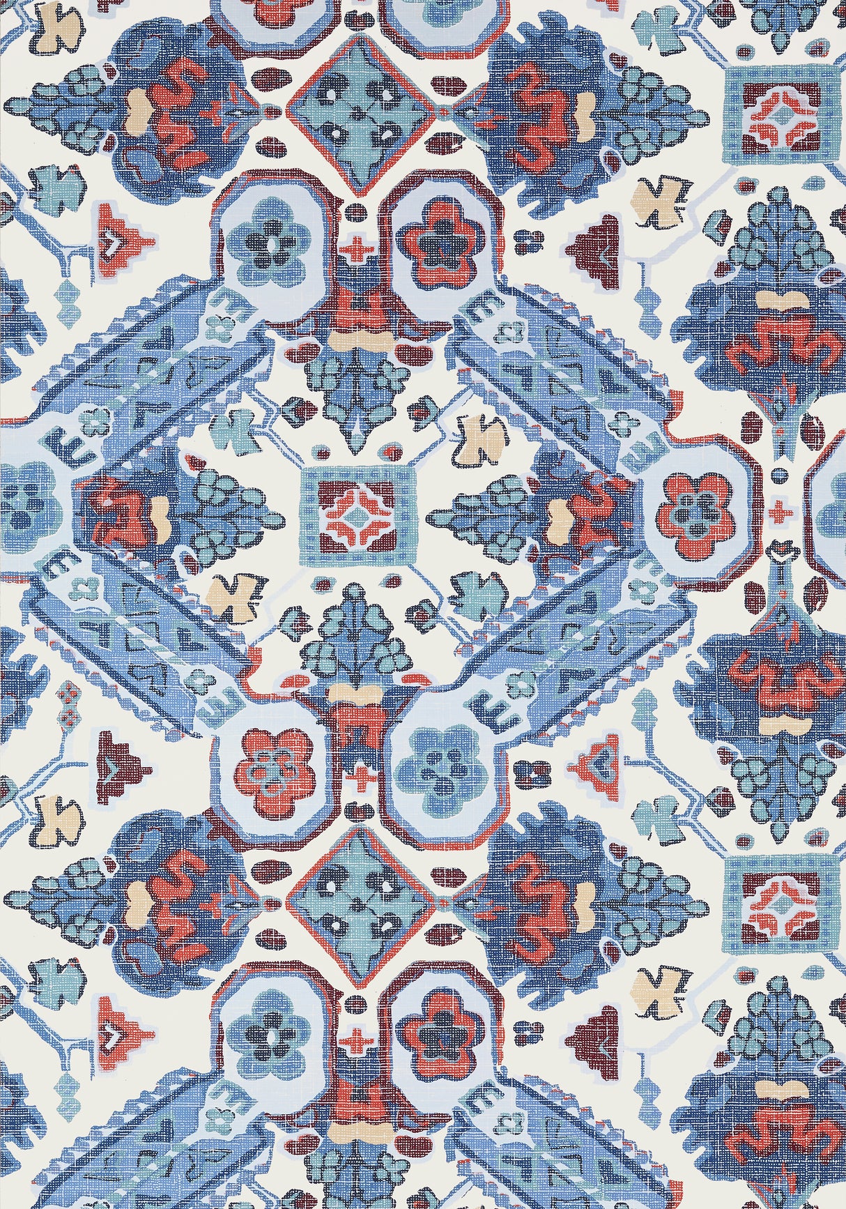 Thibaut T10824 PERSIAN CARPET Blue and White Wallpaper