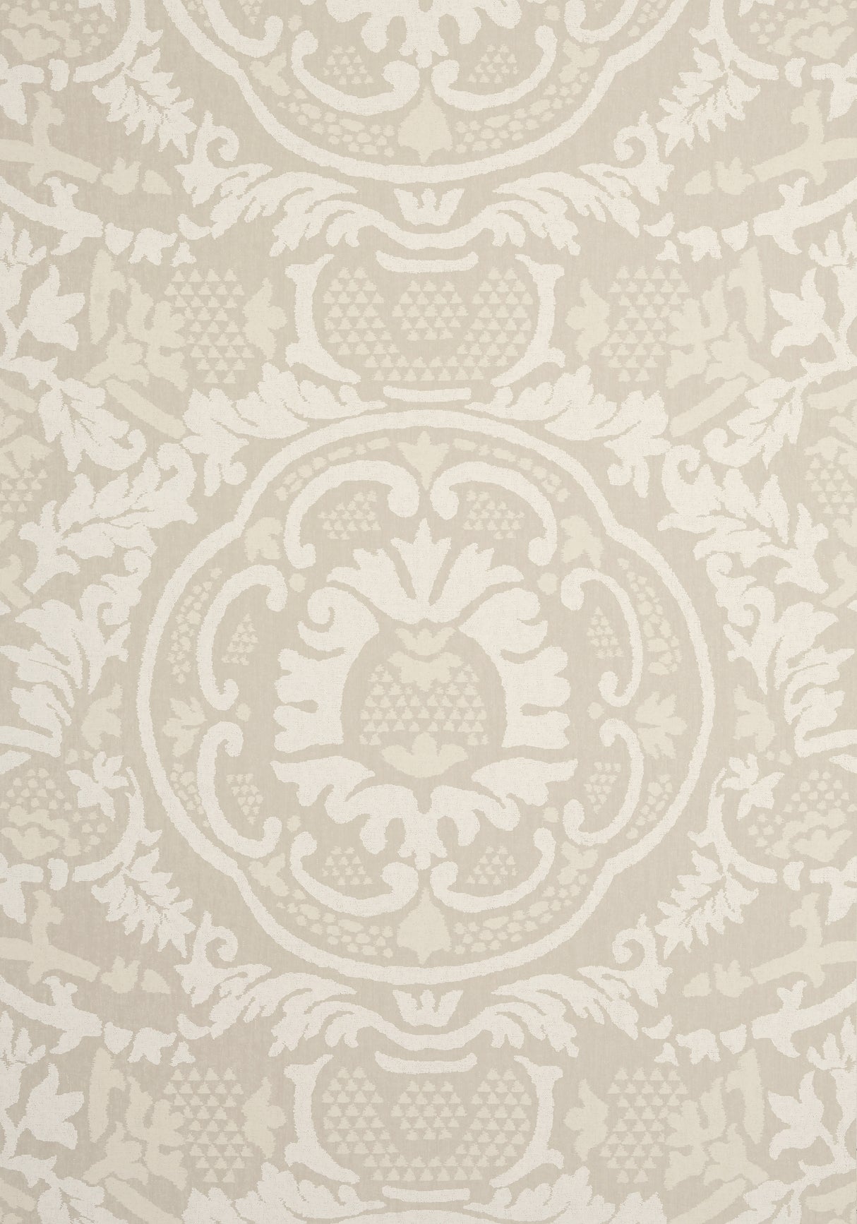 Thibaut T10841 EARL DAMASK Flax Wallpaper