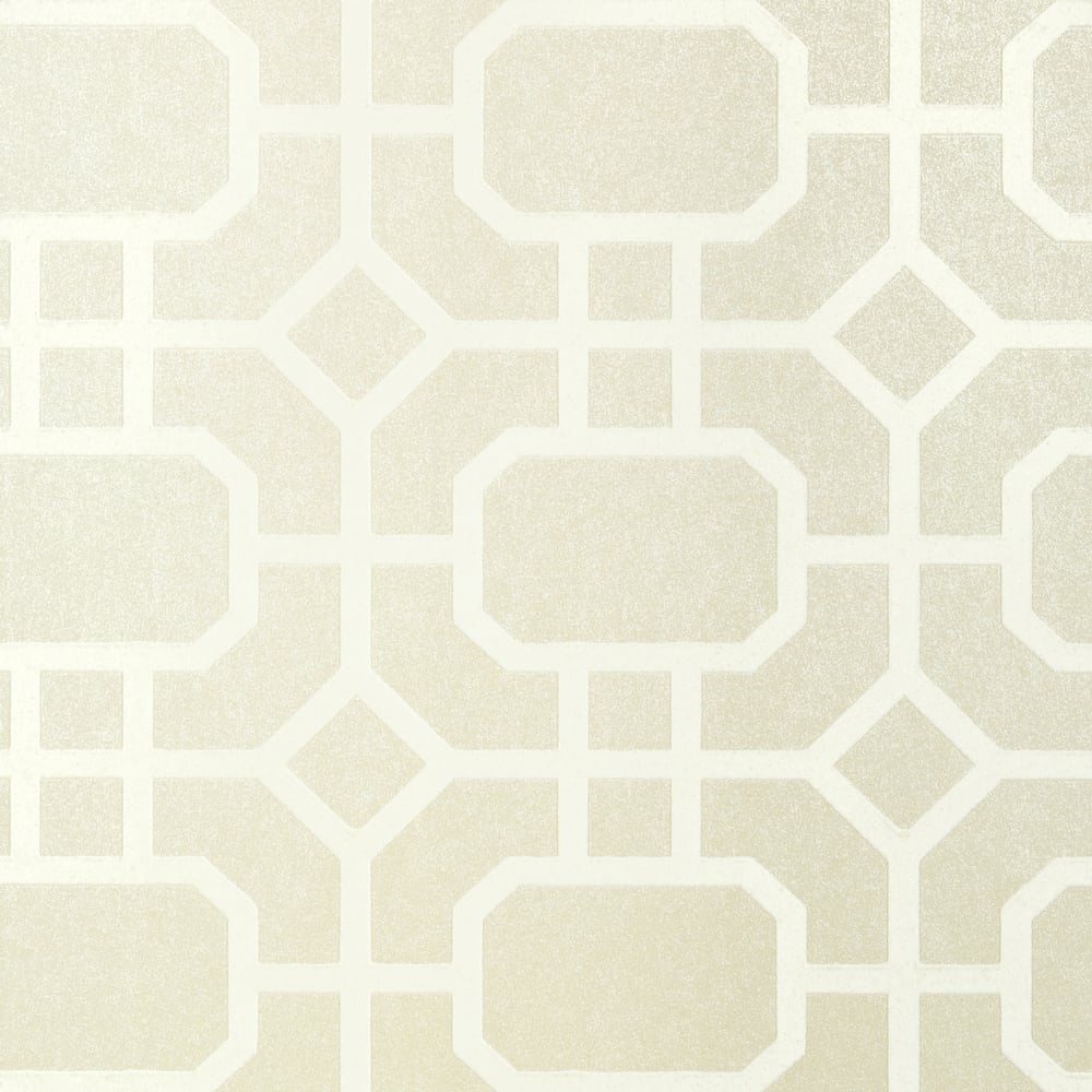 Thibaut T11000 PORTIER FLOCK White on Pearl Wallpaper