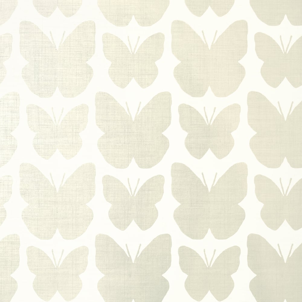 Thibaut T11048 ALDORA Pearl on White Wallpaper