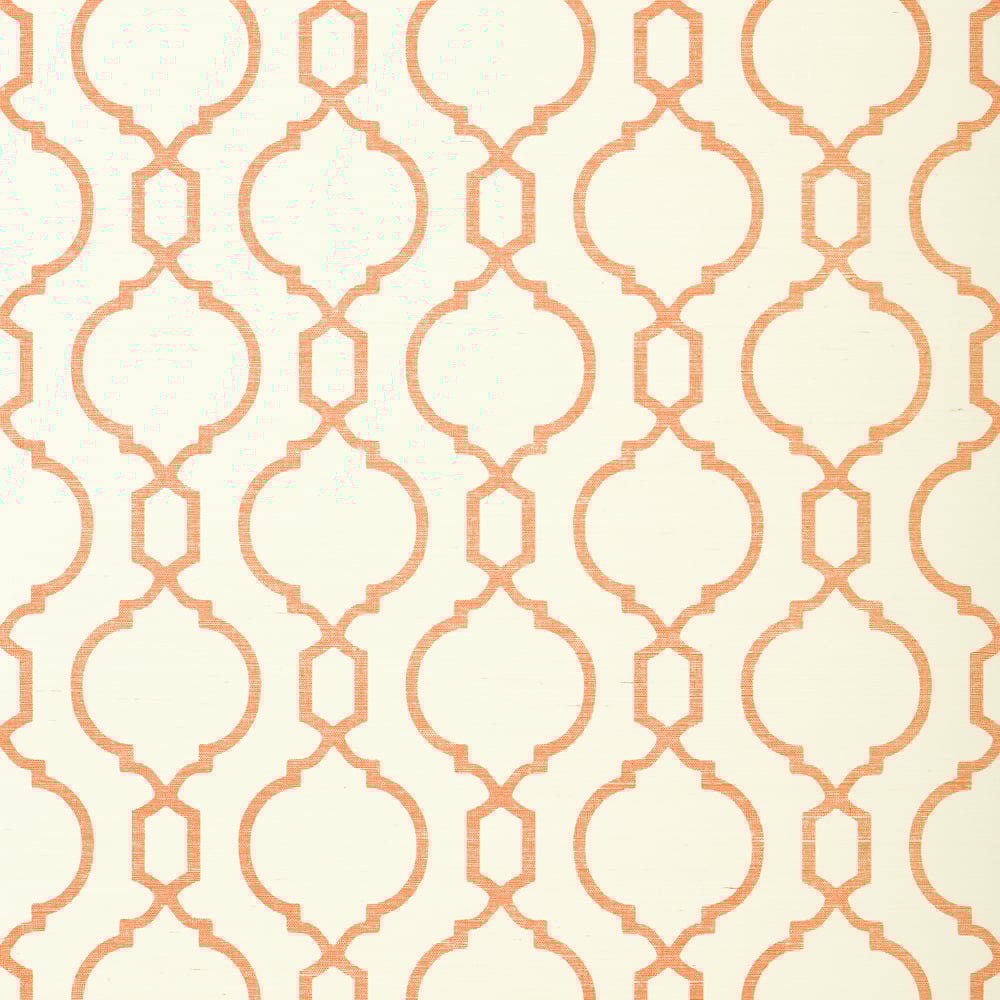 Thibaut T11060 CORTNEY Coral on Cream Wallpaper