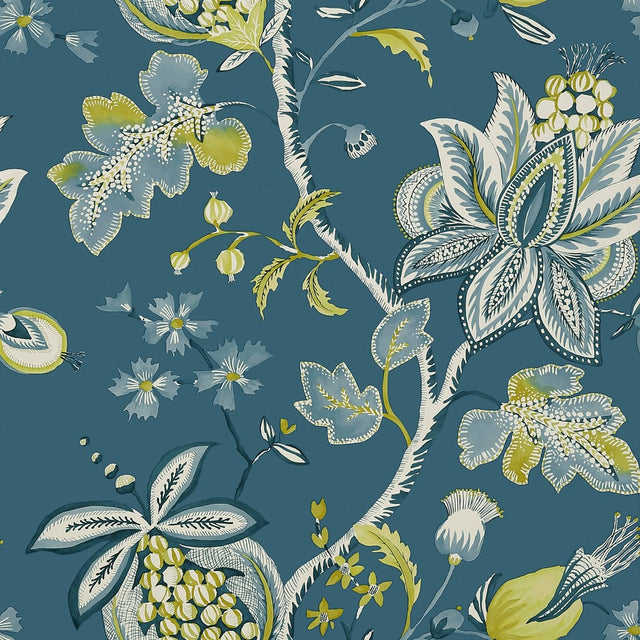 Thibaut DONEGAL T13002 in Peacock Blue Wallpaper - MONTEREY