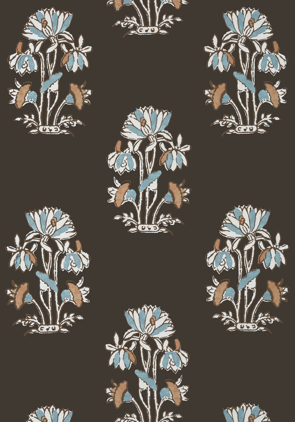 Thibaut T13200 LILY FLOWER Black Wallpaper