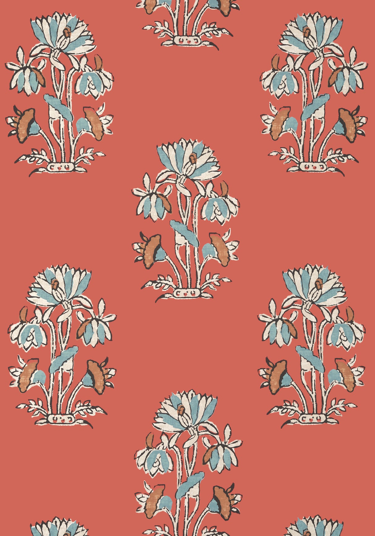 Thibaut T13205 LILY FLOWER Coral Wallpaper