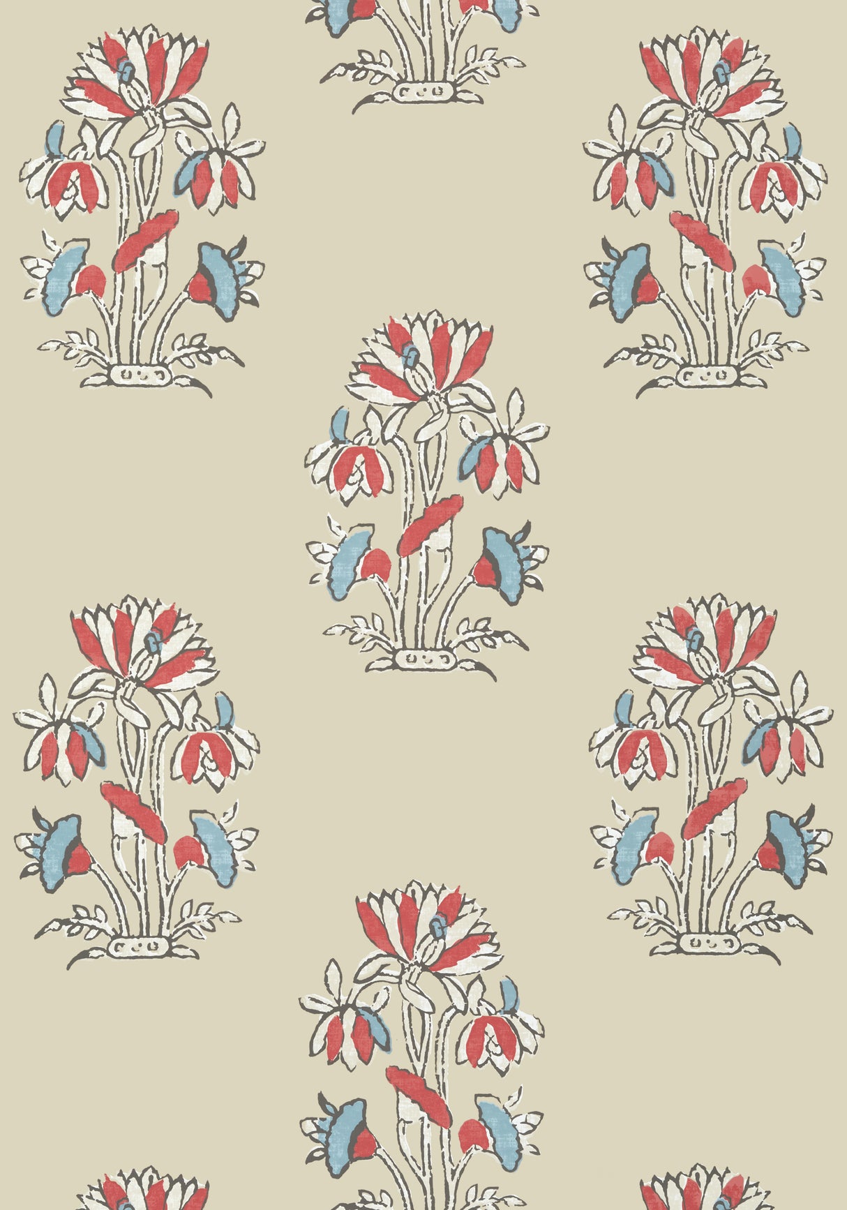 Thibaut T13206 LILY FLOWER Beige and Sunbaked Wallpaper