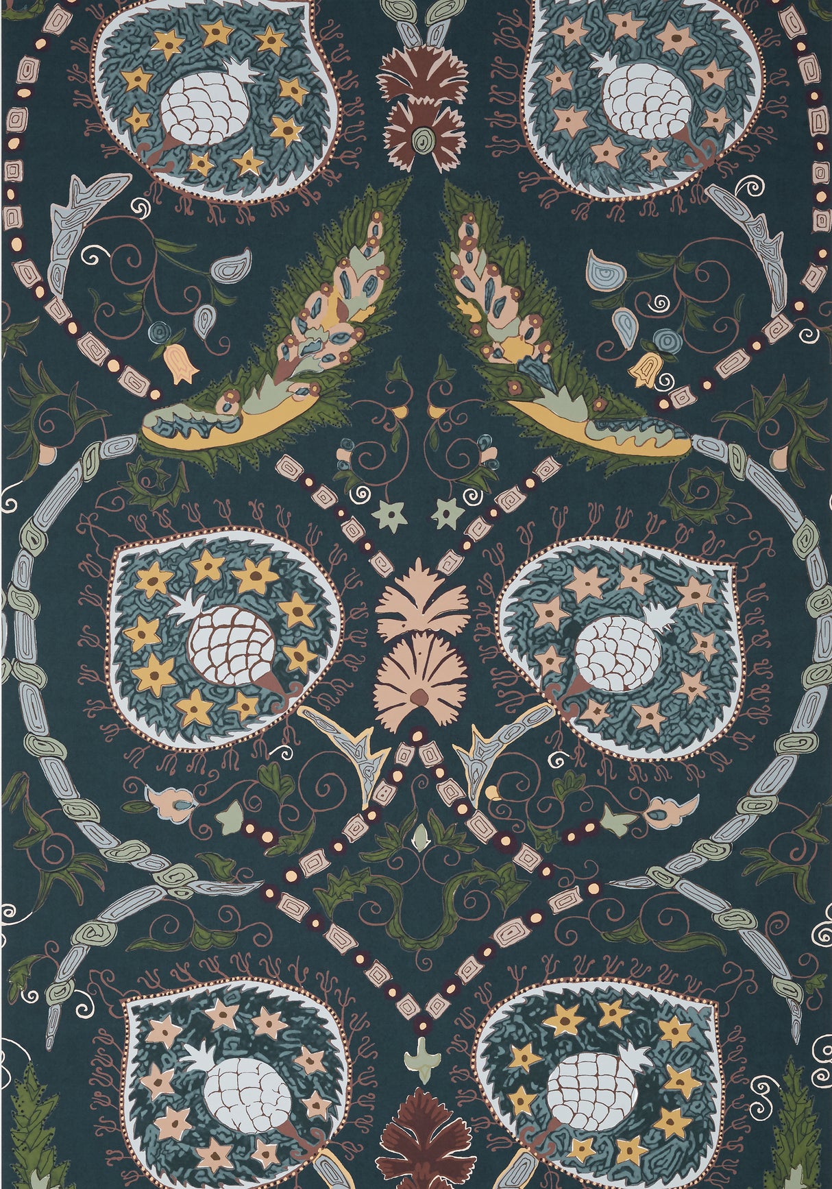Thibaut T13216 LEWIS Charcoal and Bluestone Wallpaper
