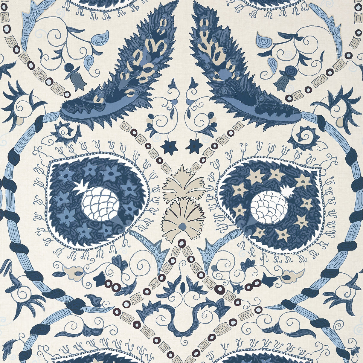 Thibaut T13218 LEWIS Blue and Beige