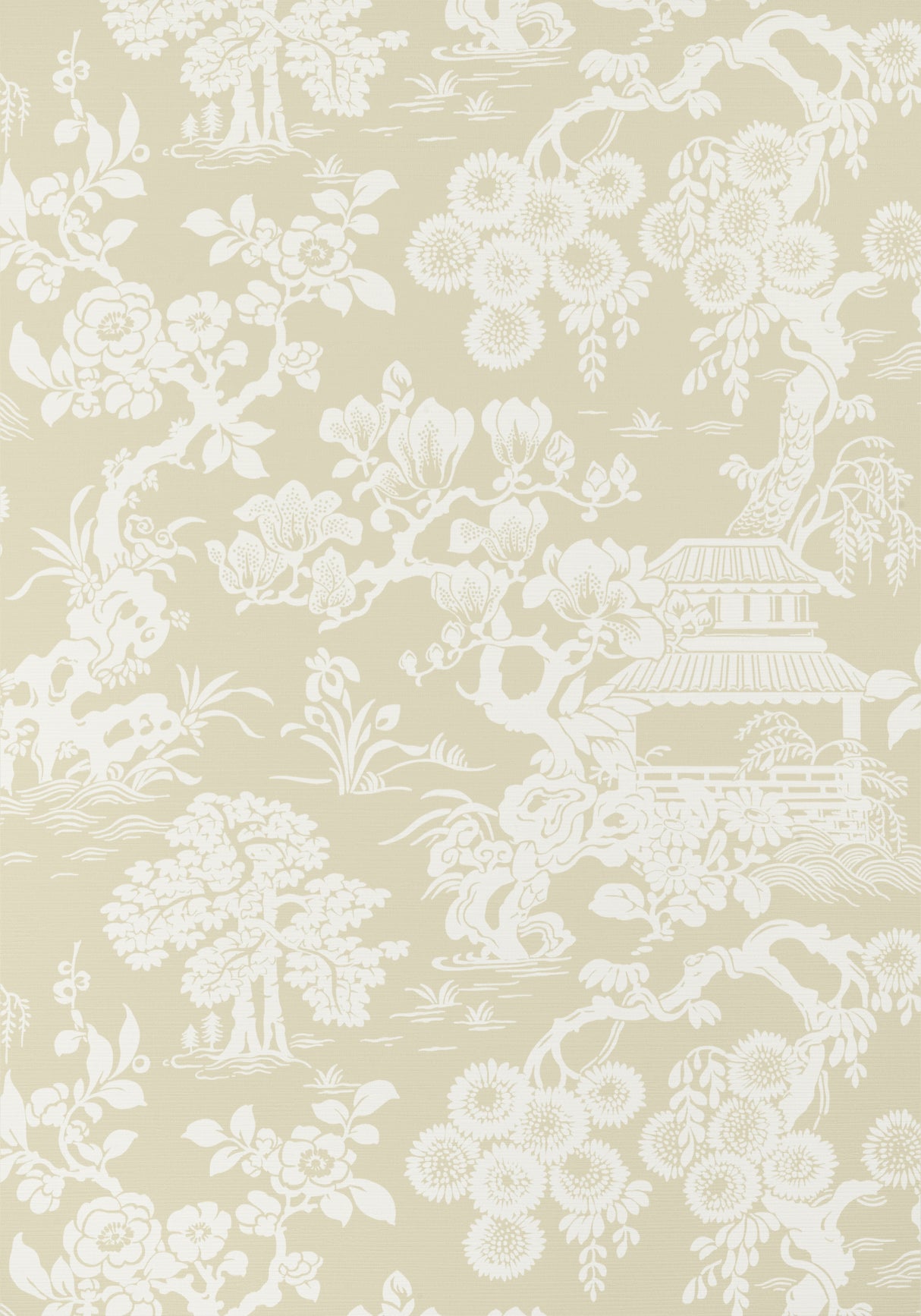 Thibaut T13300 JAPANESE GARDEN Beige Wallpaper