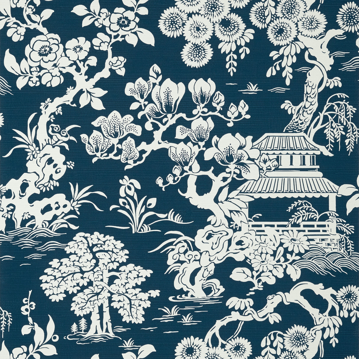 Thibaut T13307 JAPANESE GARDEN Navy