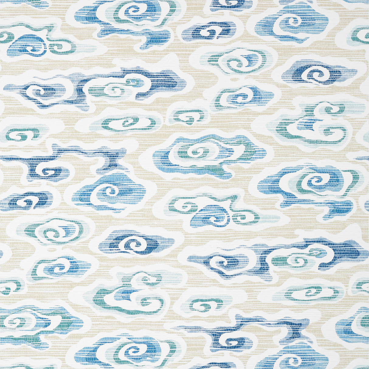 Thibaut T13318 CLEAR CLOUDS Beige and Blue