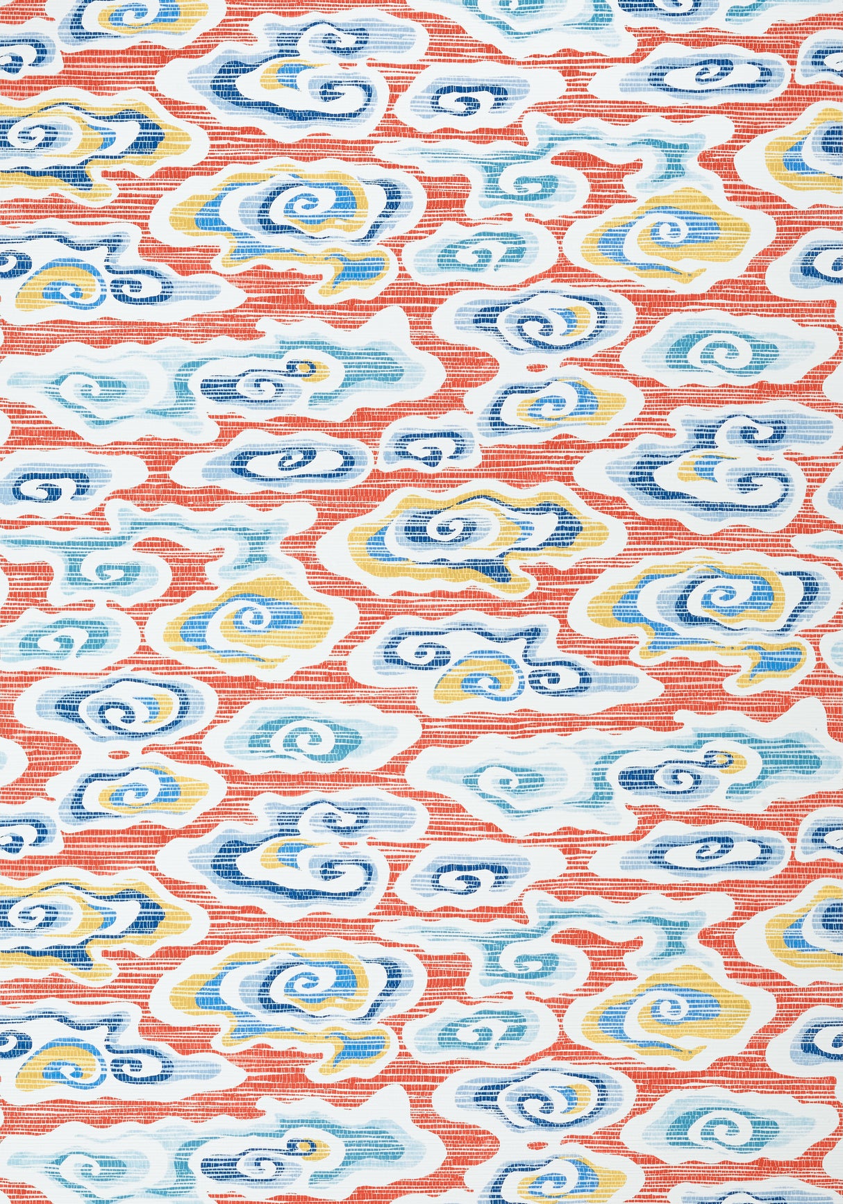 Thibaut T13320 CLEAR CLOUDS Coral Wallpaper