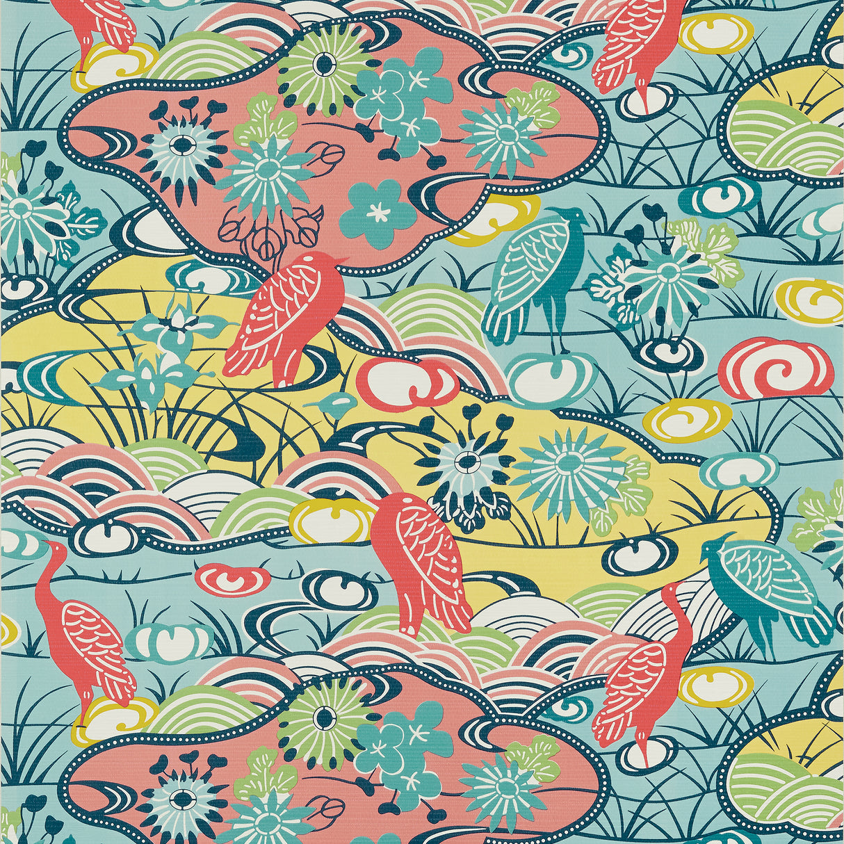 Thibaut T13331 HERON STREAM Coral and Aqua