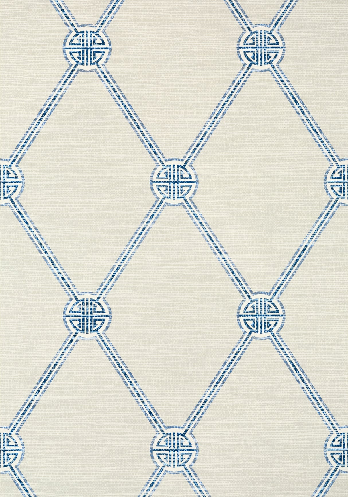 Thibaut T13351 TURNBERRY TRELLIS Beige and Blue Wallpaper