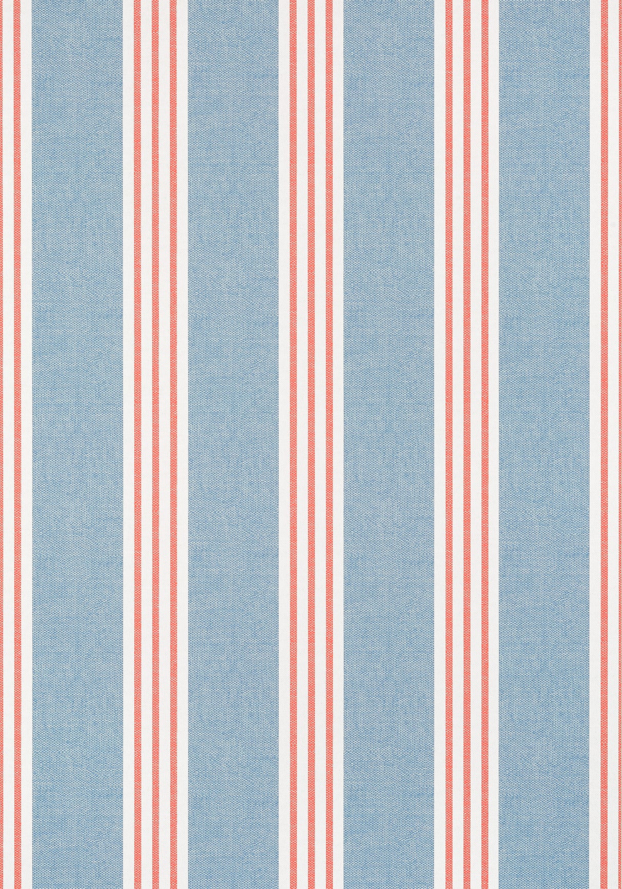Thibaut T13362 CANVAS STRIPE Blue and Coral Wallpaper
