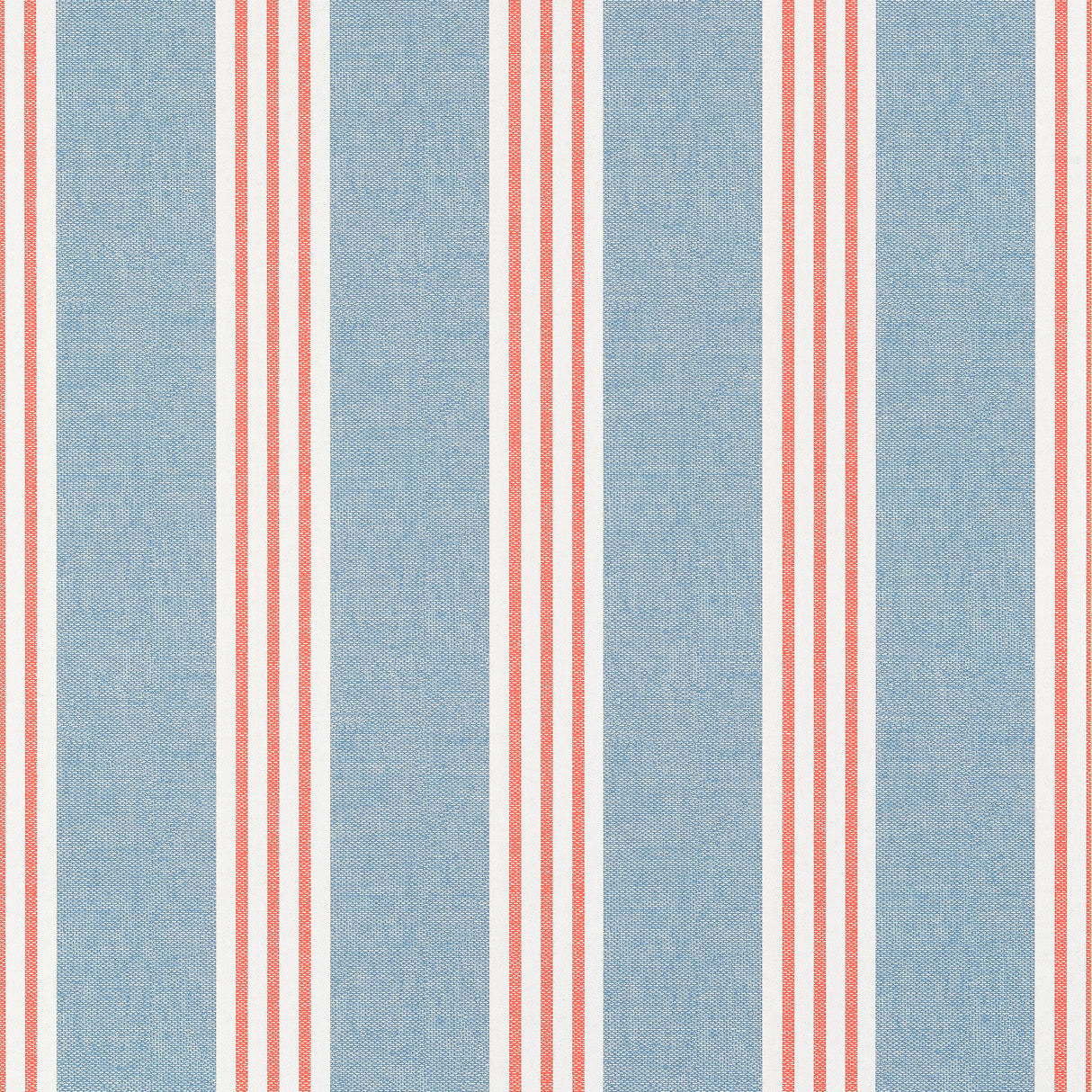 Thibaut T13362 CANVAS STRIPE Blue and Coral