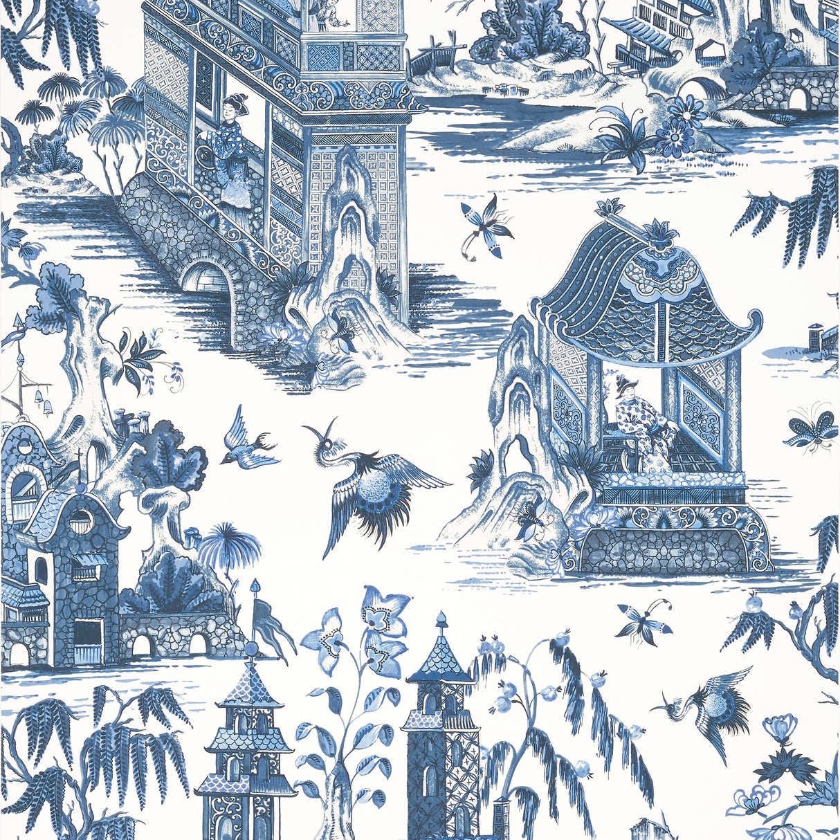 Thibaut T13614 GRAND PALACE Blue and White