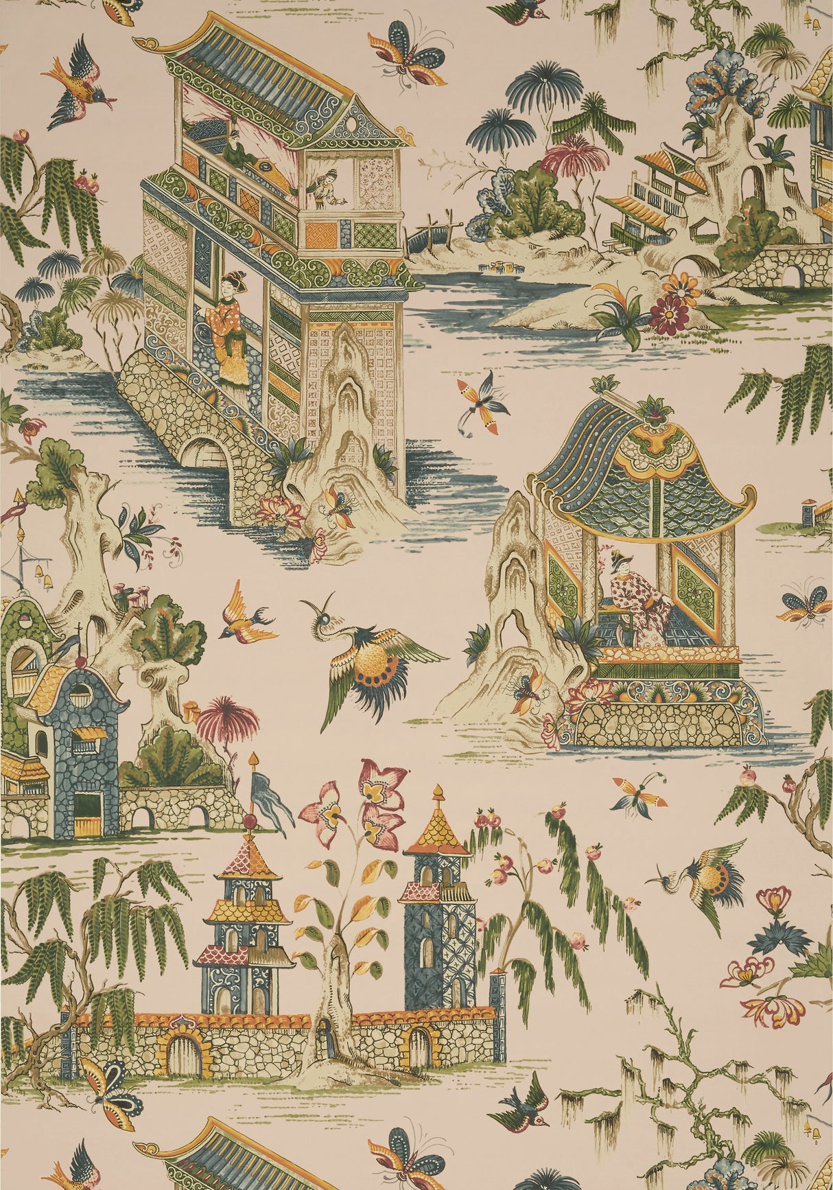 Thibaut T13616 GRAND PALACE Blush Wallpaper