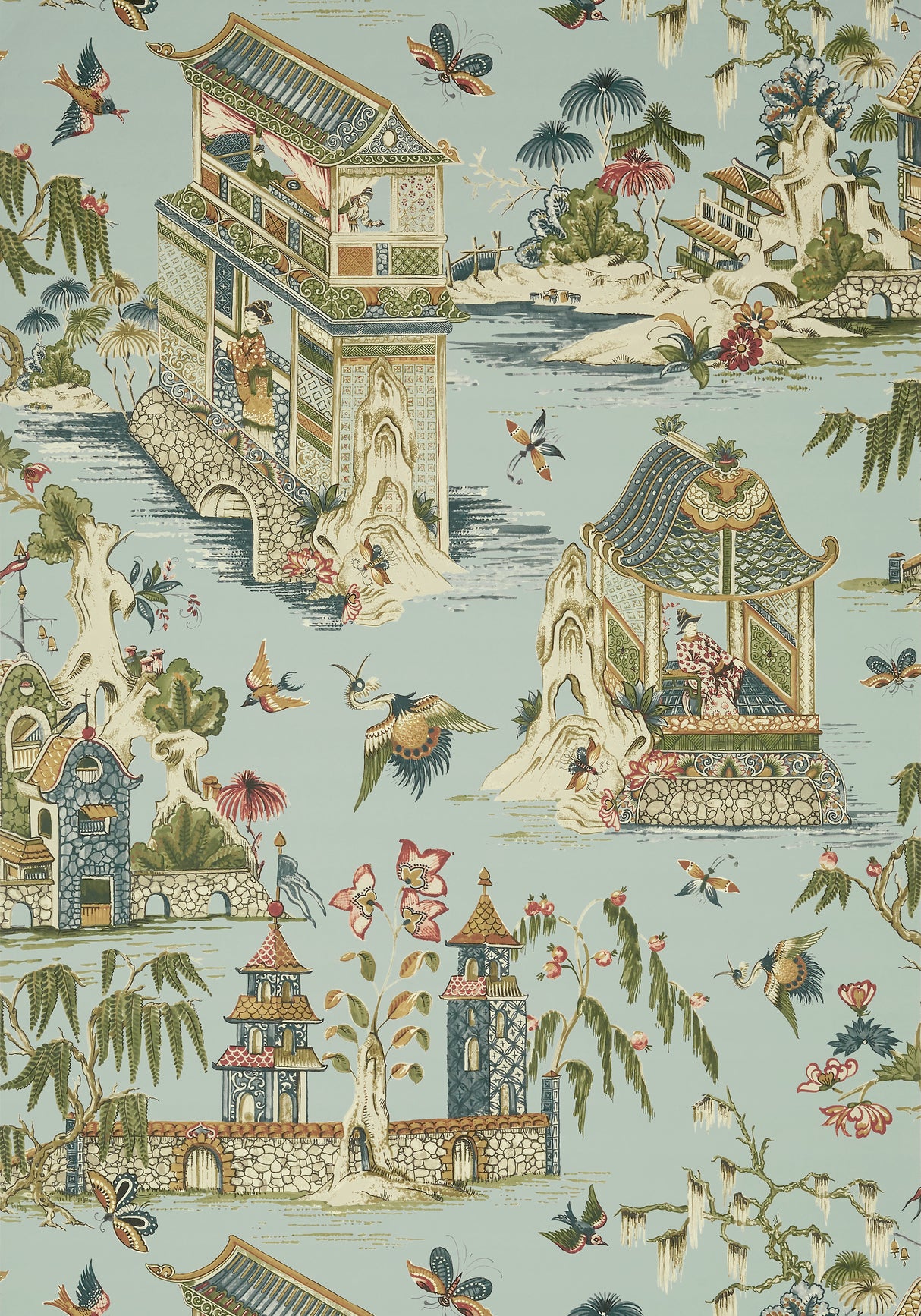 Thibaut T13617 GRAND PALACE Mist Wallpaper