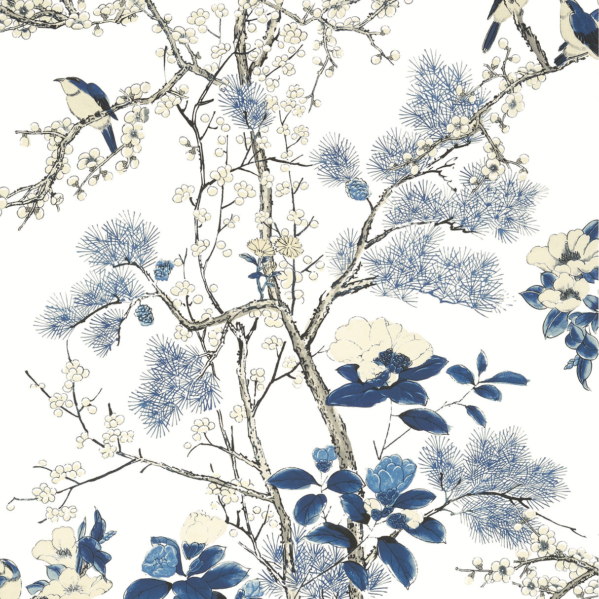 Thibaut T13619 KATSURA Blue and White - Eade's Wallpaper