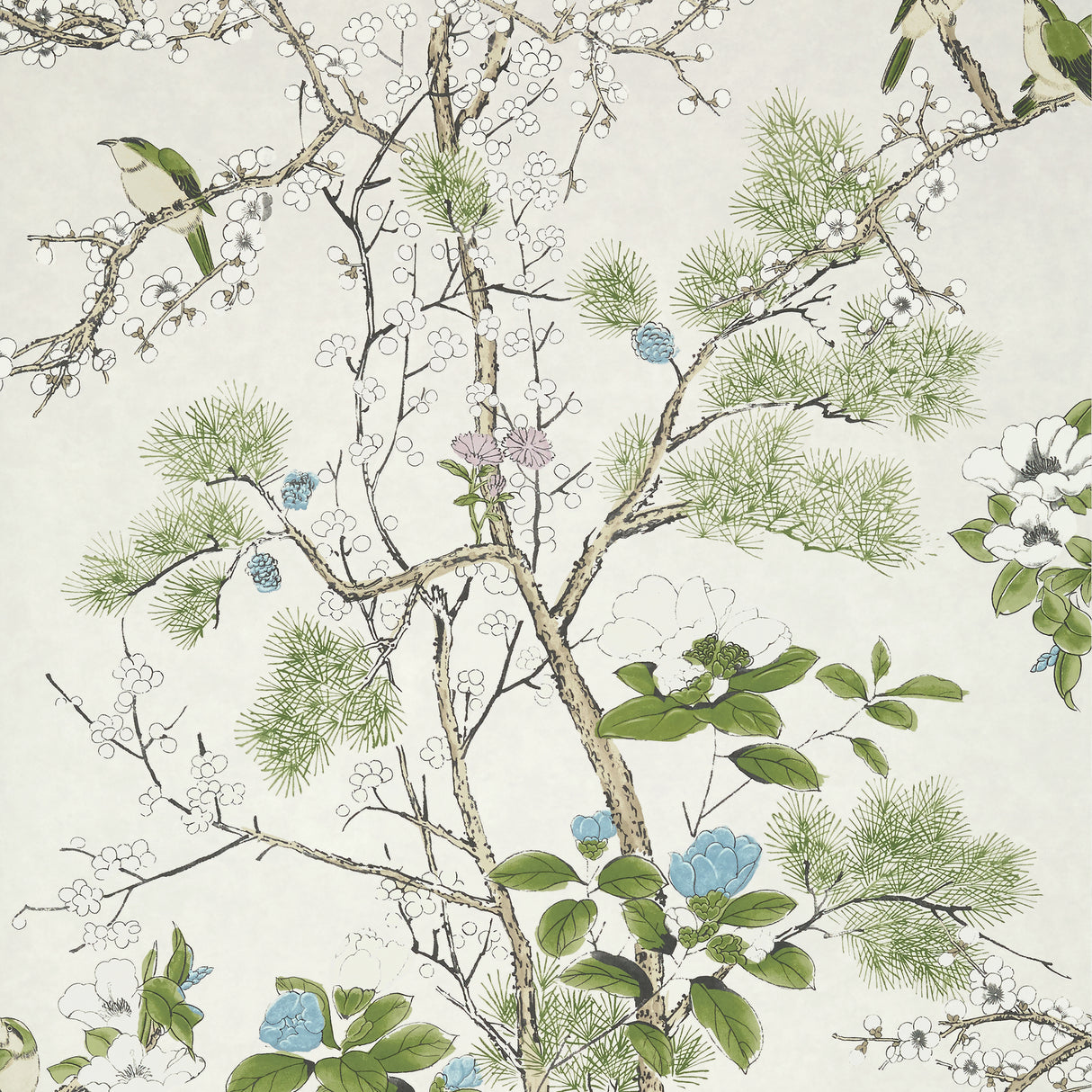 Thibaut T13622 KATSURA Cream and Lavender - Eade's Wallpaper