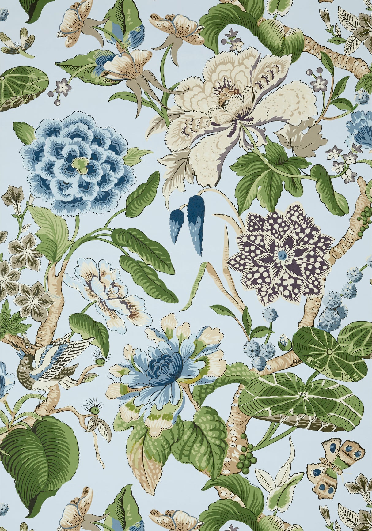 Thibaut T13654 HILL GARDEN Spa Blue Wallpaper