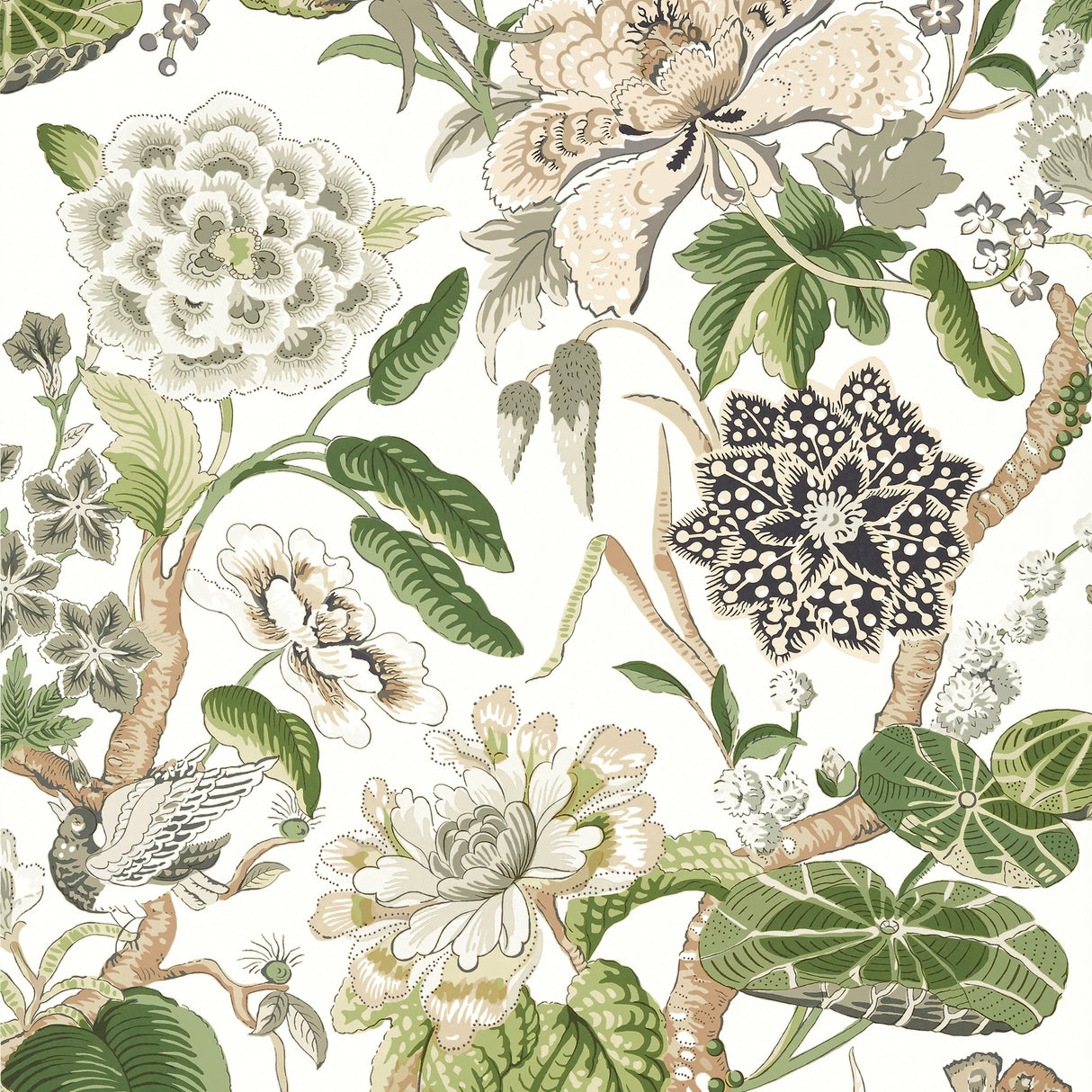 Thibaut T13656 HILL GARDEN White and Green