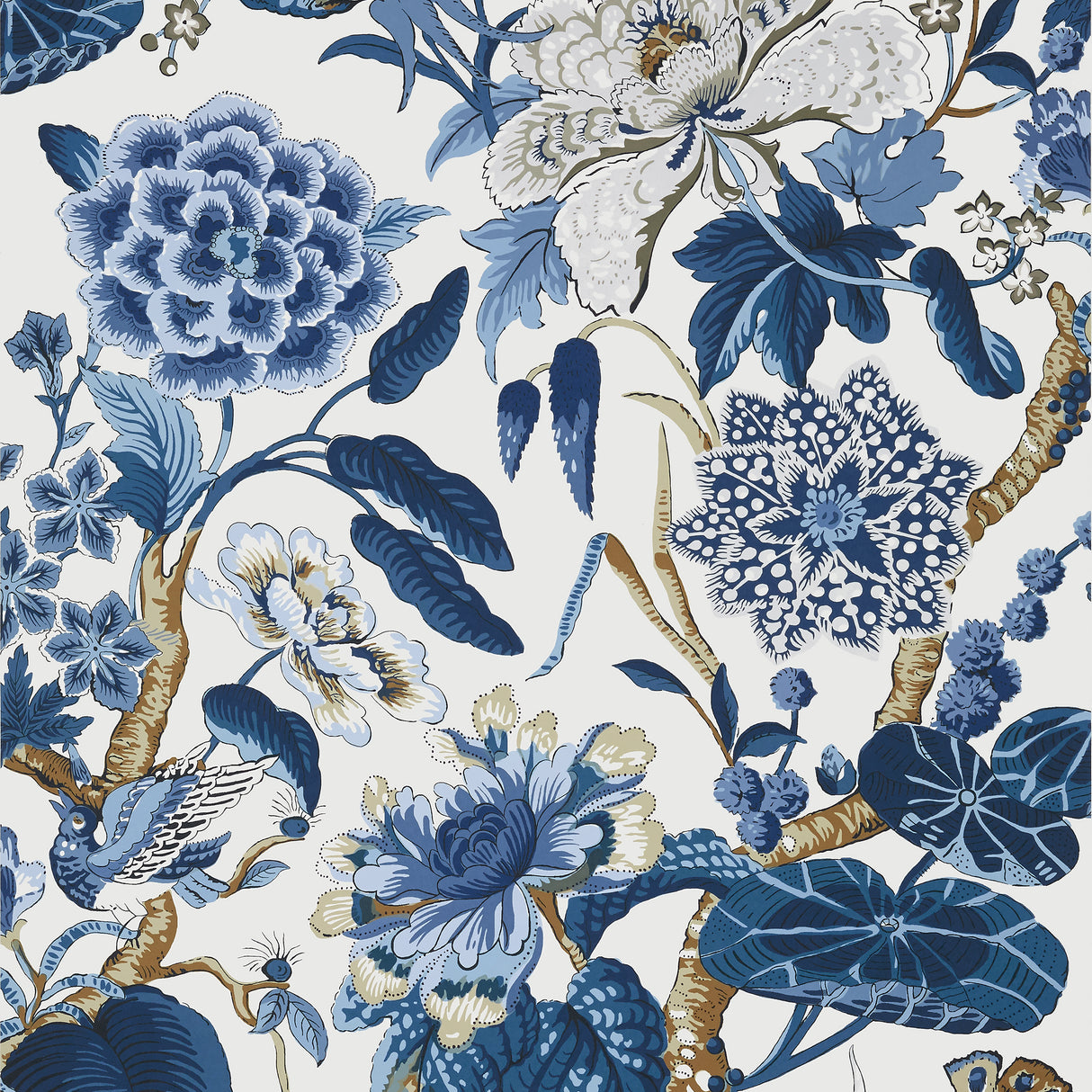 Thibaut T13659 HILL GARDEN Blue and White