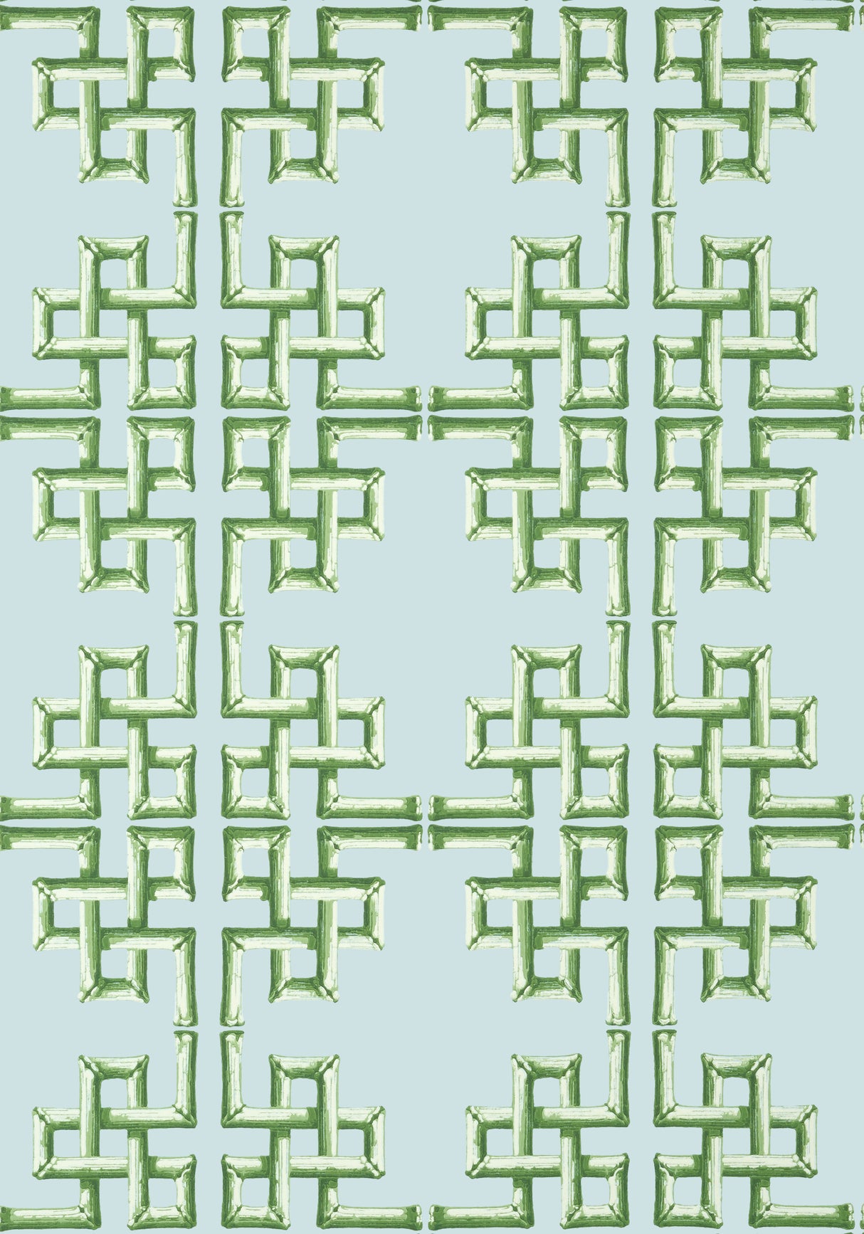 Thibaut T13903 BOCA BAMBOO Green and Blue Wallpaper