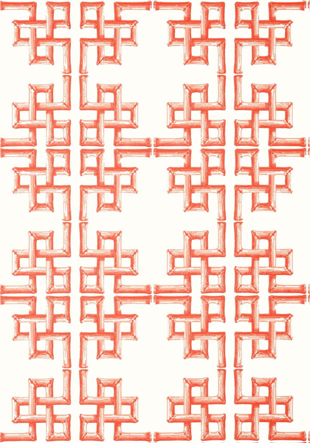 Thibaut T13904 BOCA BAMBOO Coral Wallpaper