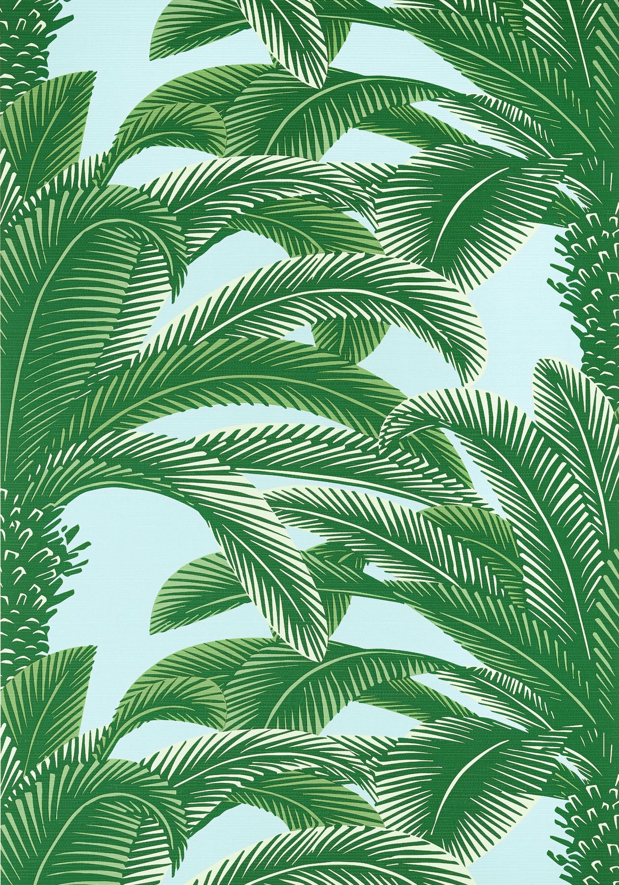 Thibaut T13908 QUEEN PALM Green and Blue Wallpaper
