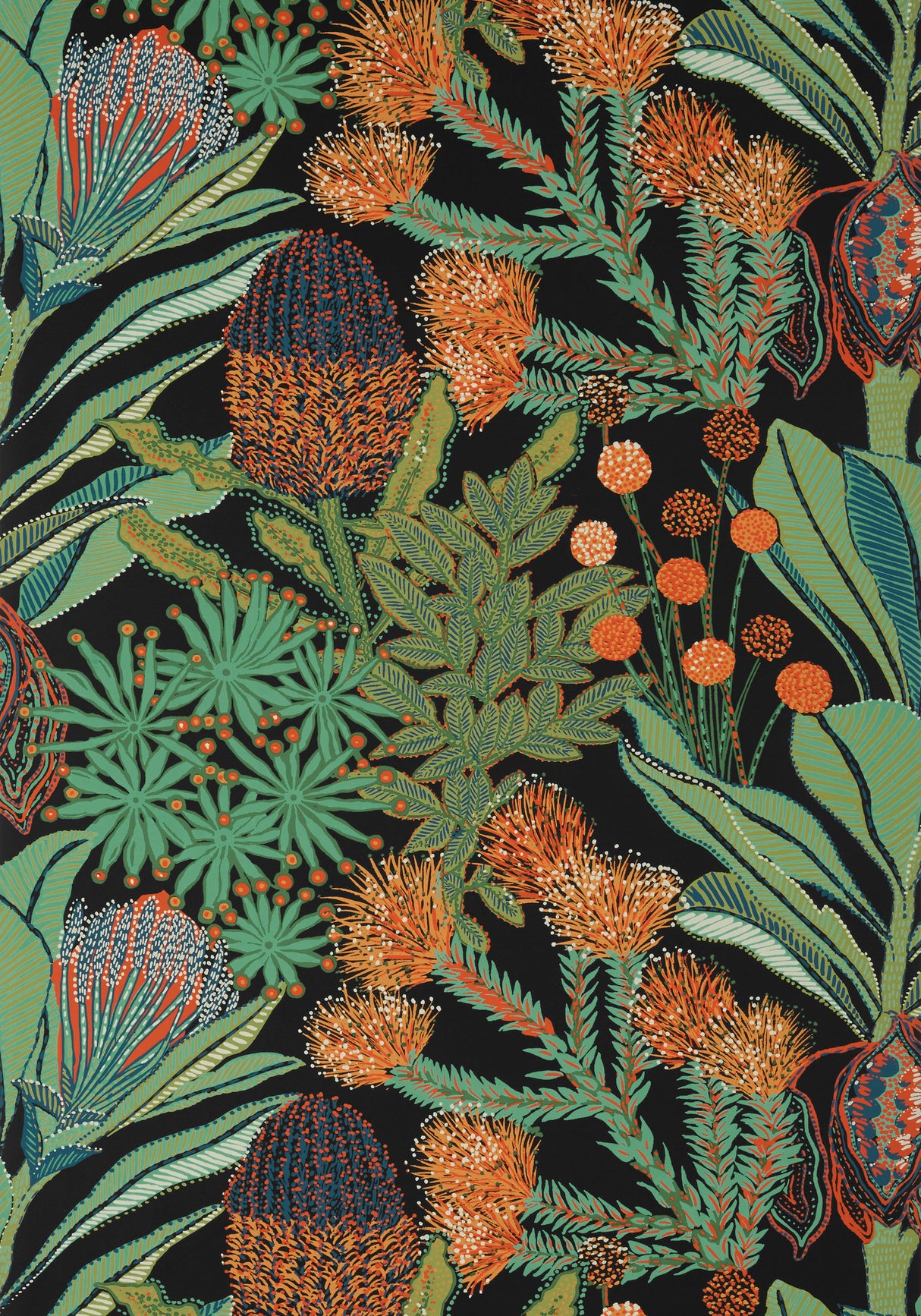 Thibaut T13926 PROTEA Black Wallpaper