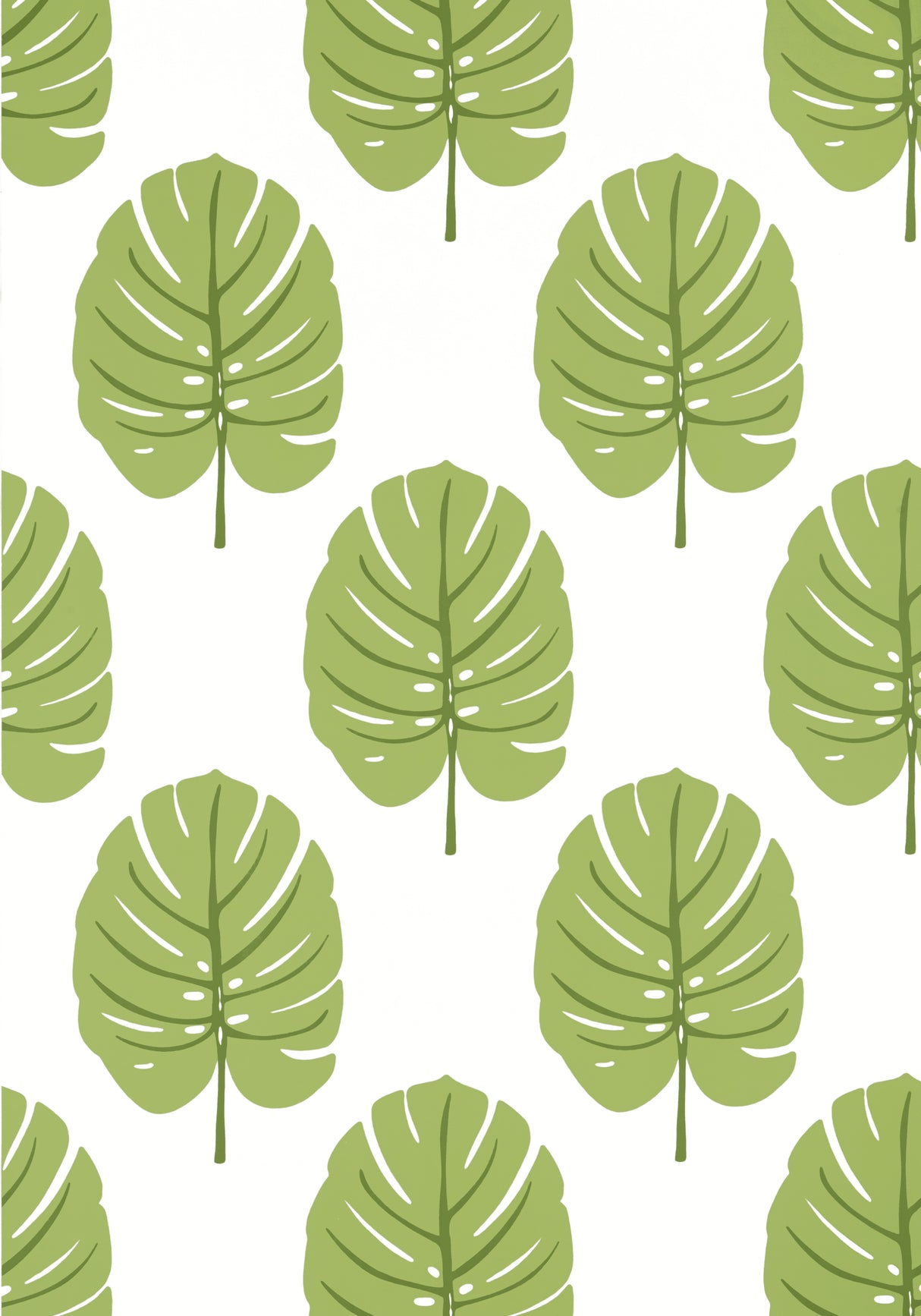 Thibaut T13955 MONSTERA Apple Green Wallpaper