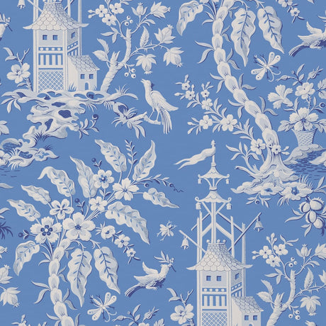 Thibaut T14204 Blue Wallpaper - IMPERIAL GARDEN