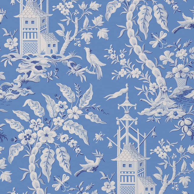 Thibaut T14204 Blue Wallpaper - IMPERIAL GARDEN