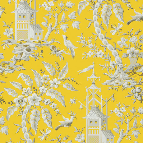 Thibaut PAGODA GARDEN T14206 in Yellow Wallpaper - IMPERIAL 