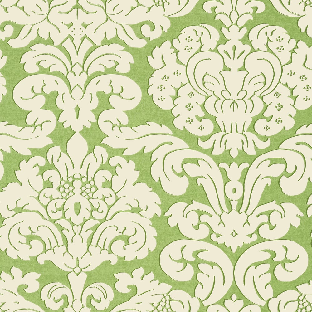 Thibaut T14219 TRELAWNY DAMASK Green Wallpaper