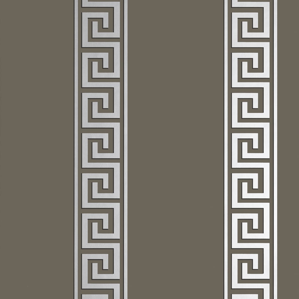 Thibaut T14245 ANDREAS STRIPE Metallic Silver on Charcoal Wallpaper