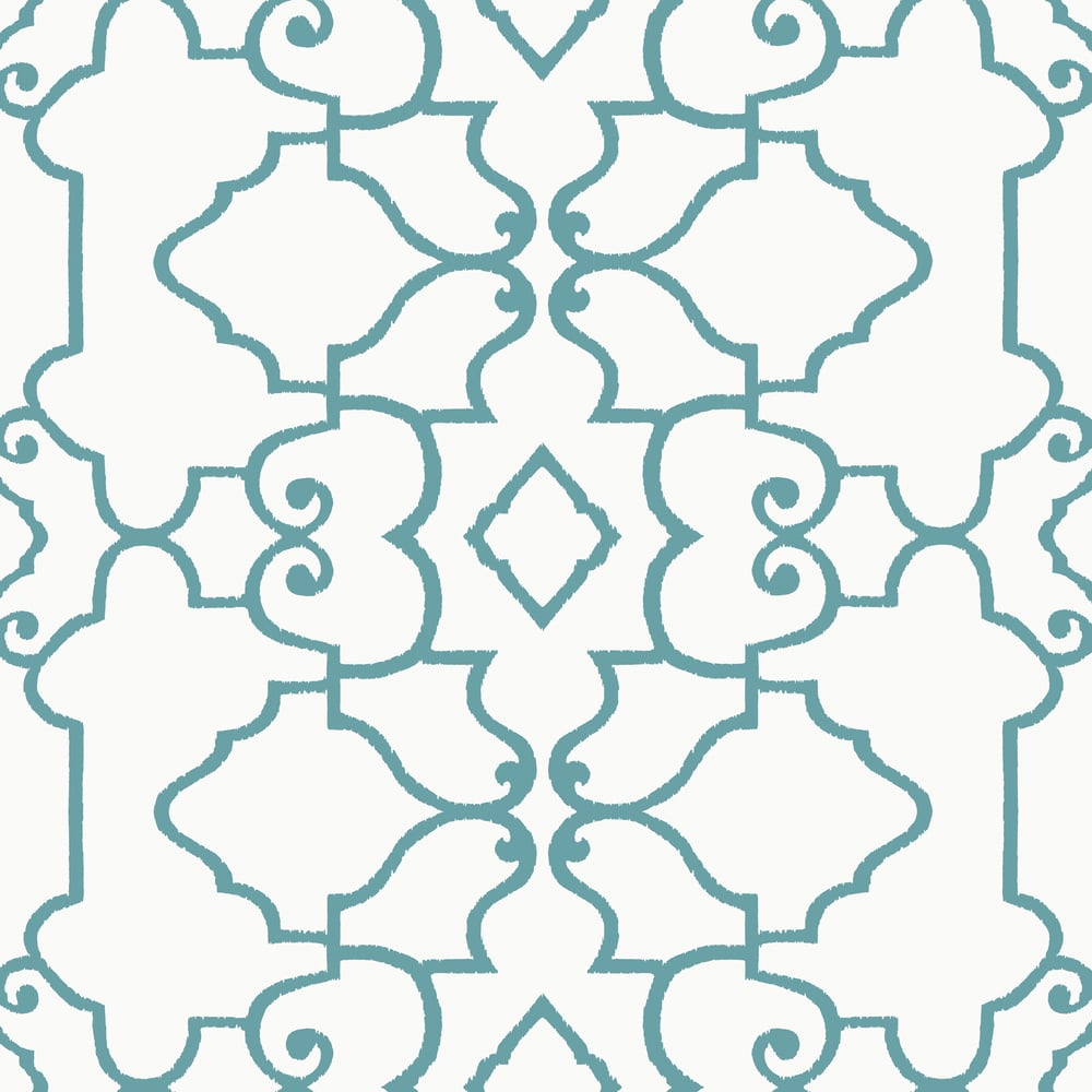 Thibaut T14256 OGDEN Turquoise Wallpaper
