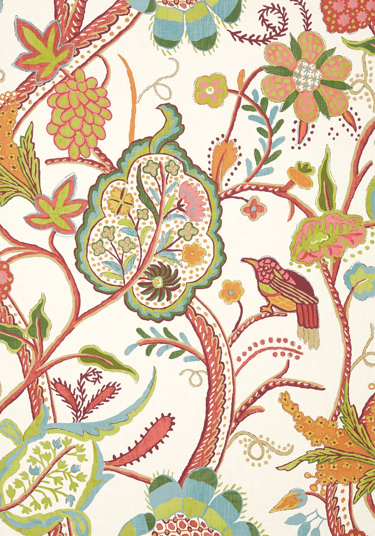 Thibaut T14305 WINDSOR Cream and Red Wallpaper