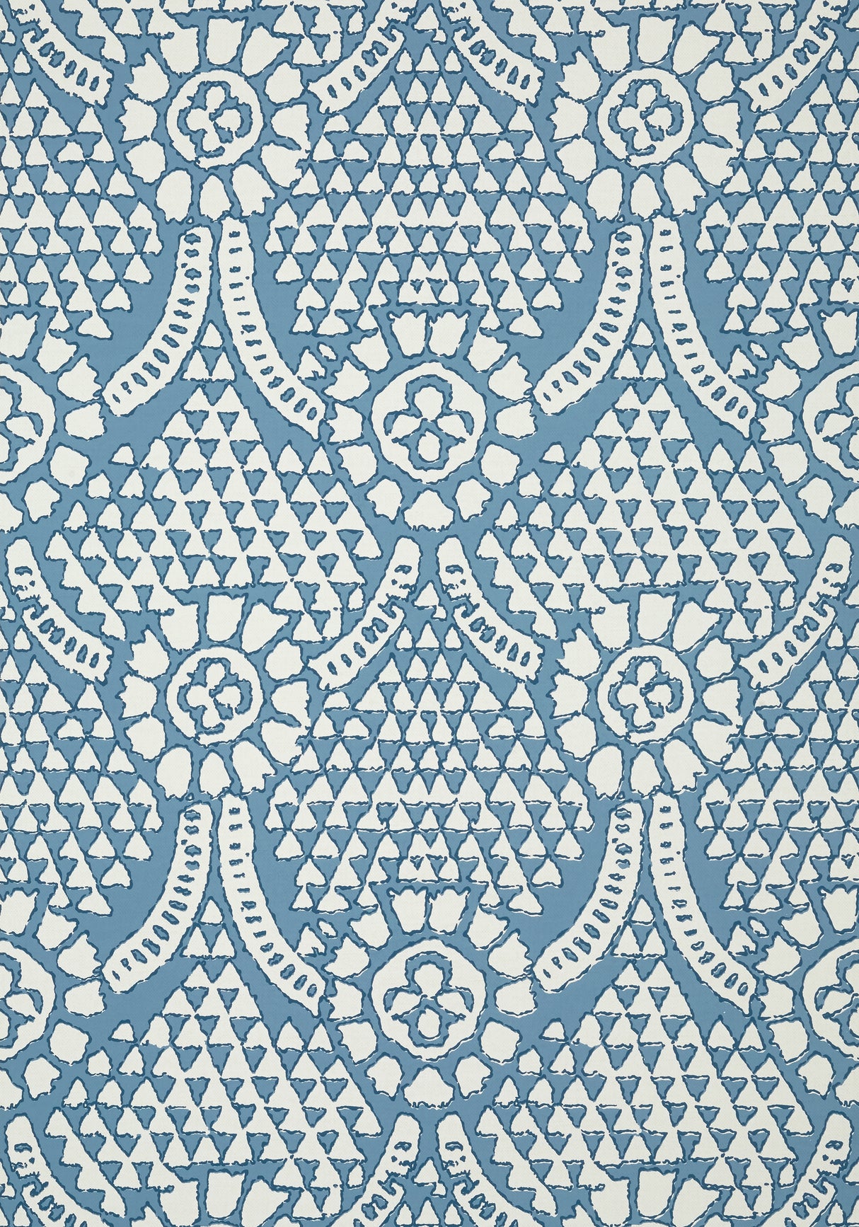 Thibaut T14314 CHAMOMILE Blue and White Wallpaper