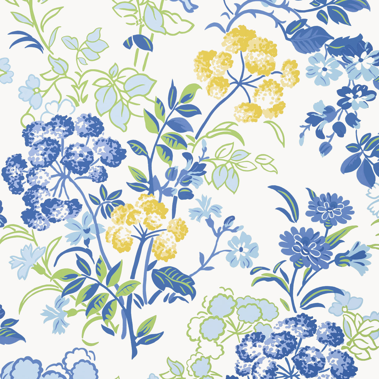 Thibaut T14336 SPRING GARDEN Blue and White