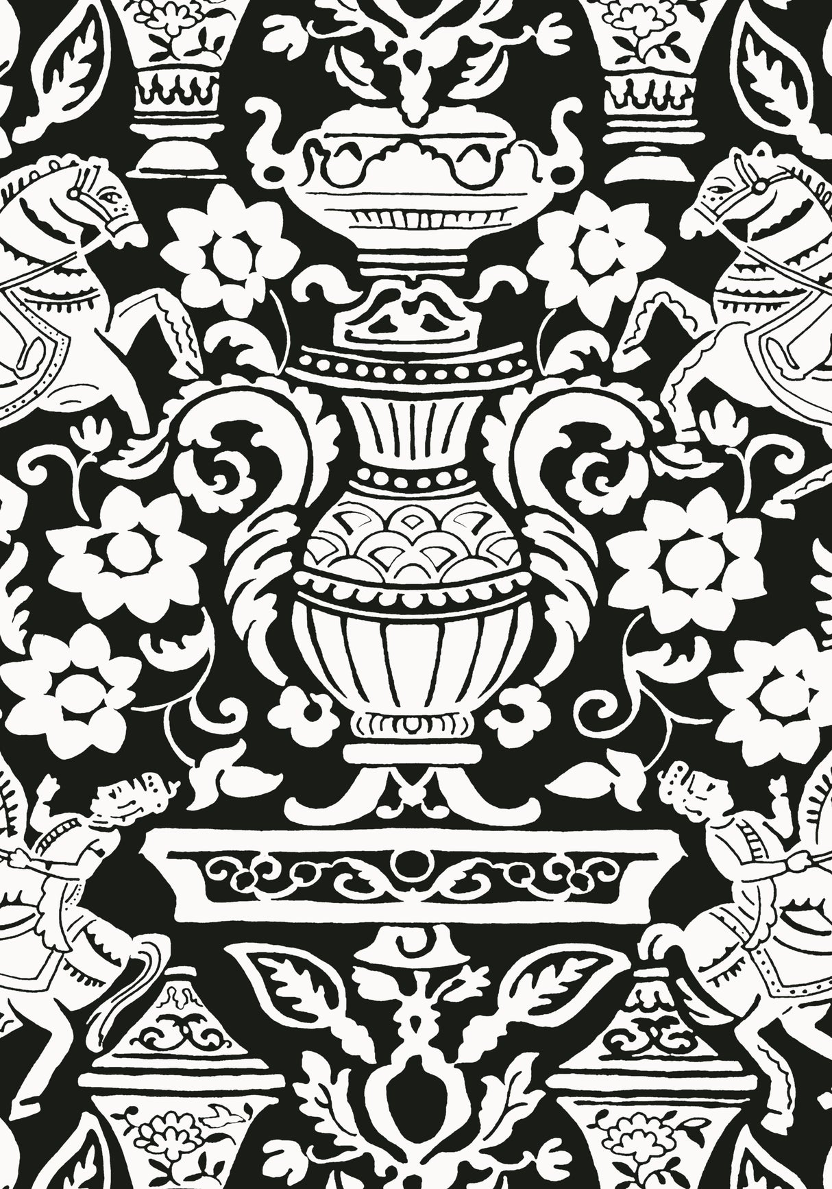 Thibaut T14365 GALWAY Black Wallpaper